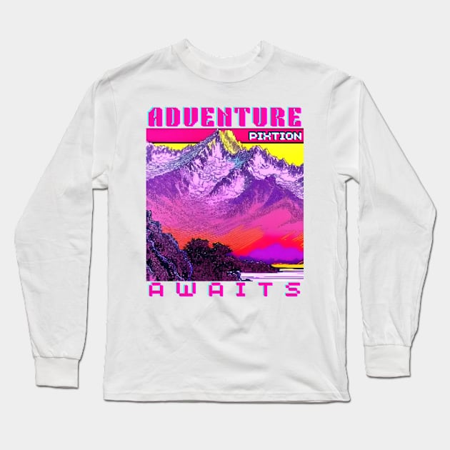 outdoor adventures "adventure awaits" Long Sleeve T-Shirt by pixtion